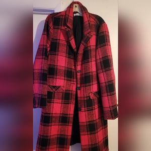 Womens long sleeve trench coat red/black